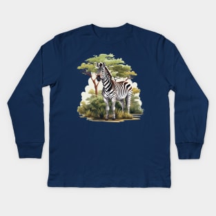 Zebra Lover Kids Long Sleeve T-Shirt